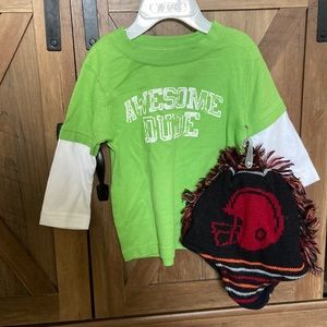 NWT Awesome Dude Long Sleeve Tee & Winter Hat